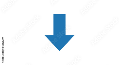 Blue down arrow symbol on white background.
