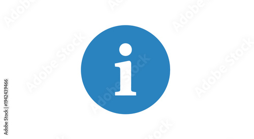 Blue information icon in circle on white background
