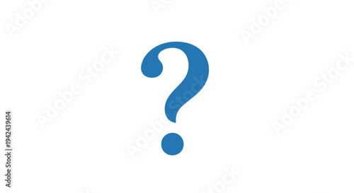 Blue question mark symbol on clean white background