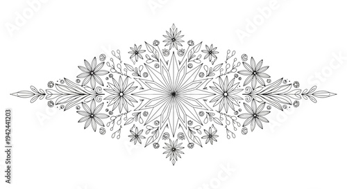 Intricate Snowflake Design with Delicate Patterns.