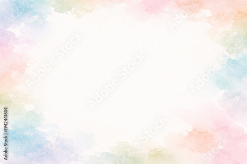 Light watercolor edge effect on fine paper texture creating a soft minimal artistic background.