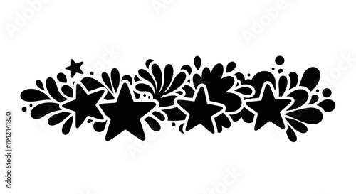 Black Star Silhouette Design Element Collection.