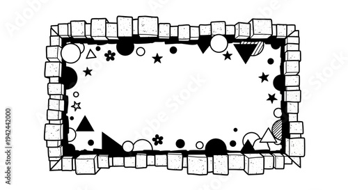 Black and White Decorative Border Frame.