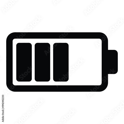Battery icon with three bars indicating partial charge level icon