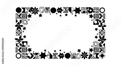 Black and White Decorative Border Frame.