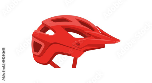 Bright red mountain bike helmet for cycling safety