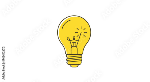 Bright yellow light bulb icon symbolizing idea and innovation
