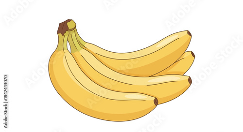 Bunch of ripe yellow bananas illustration.