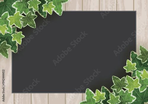 対角アイビーブラックボード、かわいい、イラスト、水彩