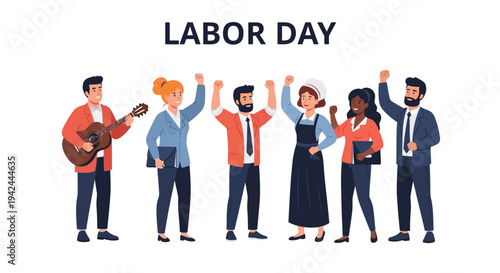 Diverse Group of People Celebrating Labor Day 1.