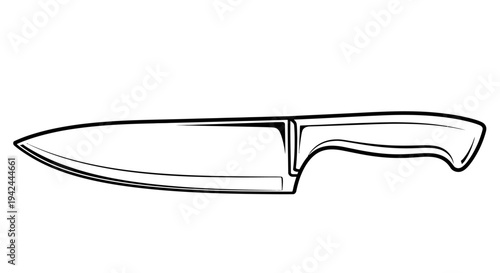Chefs knife illustration isolated on white background.
