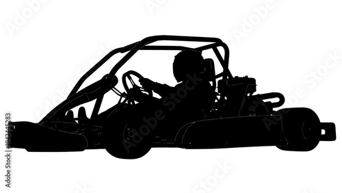 Go kart racing vehicle silhouette.