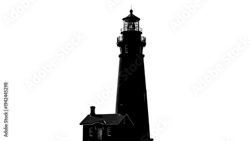 Lighthouse Tower Structure Silhouette Night.
