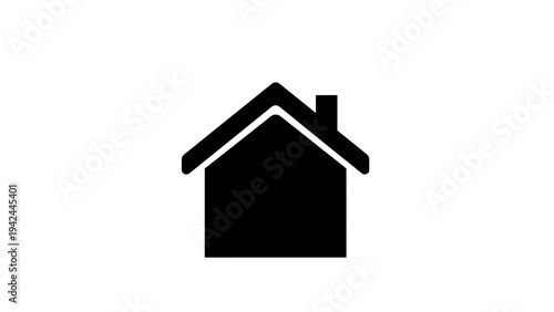 Simple Black House Icon Symbol.