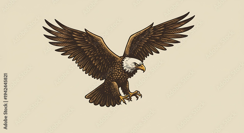 Fototapeta premium Eagle's Descent: Auburn Majesty