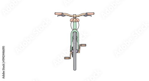 Clean front view modern bicycle illustration on white