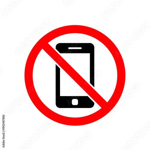 Mobile Phone No Usage Sign for Forbidden Digital Device Areas