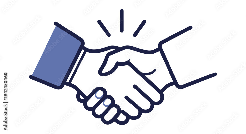 Fototapeta premium Formal handshake symbolizing agreement and partnership in a business setting.