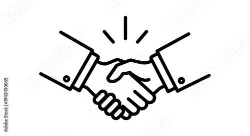 Two hands shaking in a professional gesture representing agreement and partnership in business.