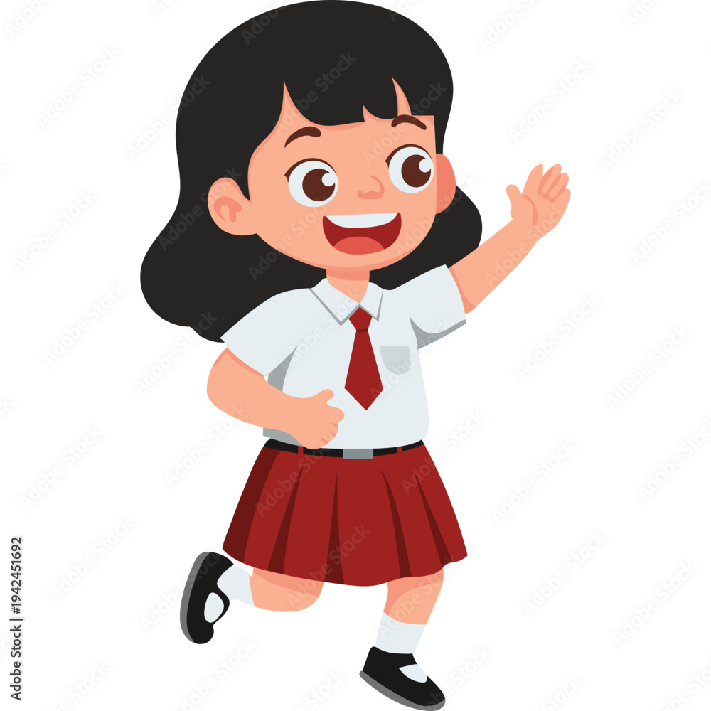 Obraz premium Illustration Girl of School Students Indonesian
