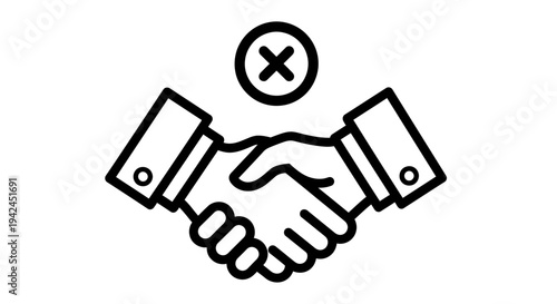 Handshake Icon Representing Agreement, Partnership, and Business Collaboration.