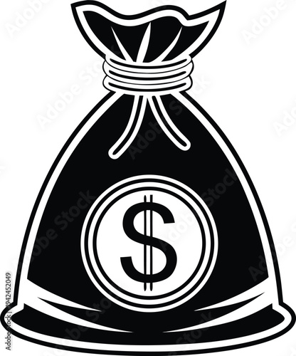 Money Bag with Dollar Sign Icon Financial Symbol Wealth Concept