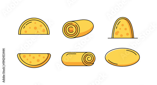 Egg White Omelette Line art modern pastel abstract color vector