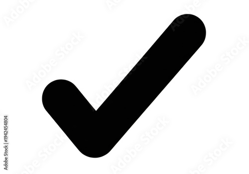 A black check mark symbol