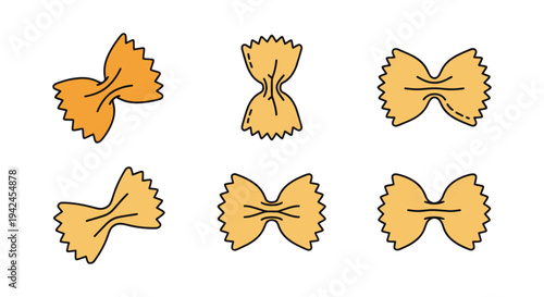 Farfalle Line art vector set clean vivid abstract illustration