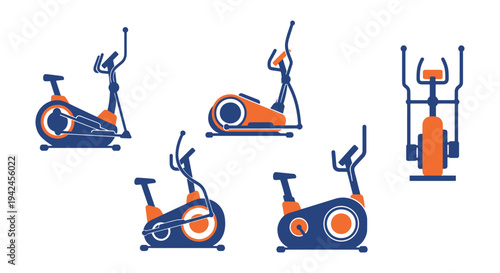 Elliptical Trainer Line art creative modern abstract illustration