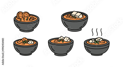 Dubu Jjigae Line art vector minimal abstract graphic color