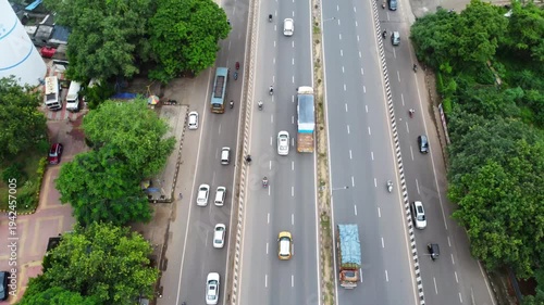 Indian transport on highway with indian trucks in tamilnadu. 