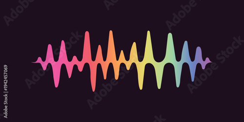  sound wave Vector illustration. audio frequency symbol