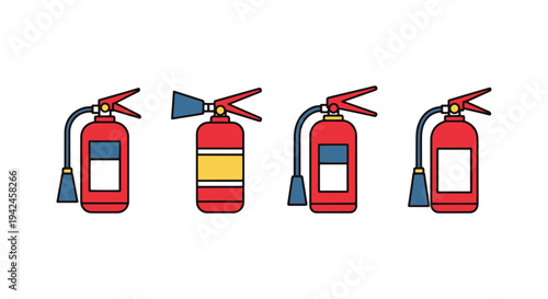 Fire Extinguisher Line art colorful modern abstract vector