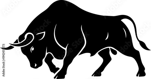 silhouette of a bull