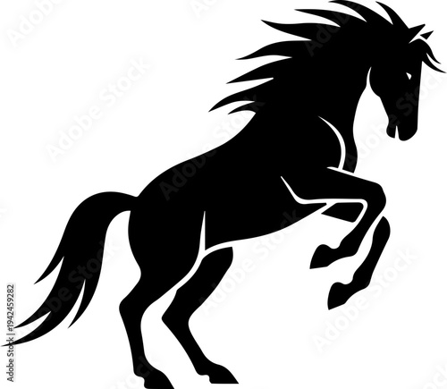 running black  horse 