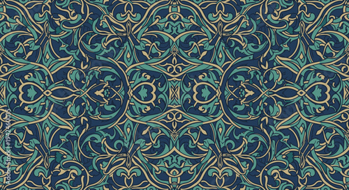 Intricate Floral Pattern with Swirling Designs.