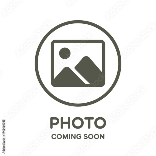 A circular placeholder image indicates a photo is coming soon with a landscape
