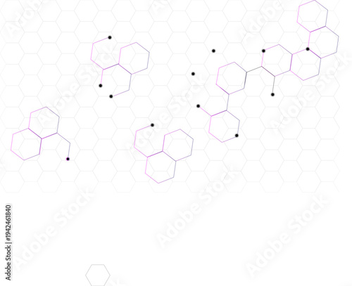 Minimal Hexagon Circuit Network Technology Background. Clean and minimal abstract background featuring hexagonal geometric outlines arranged in a modern grid layout.