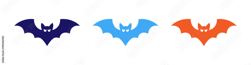 Fototapeta premium set of colorful bat vector icons