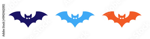 set of colorful bat vector icons
