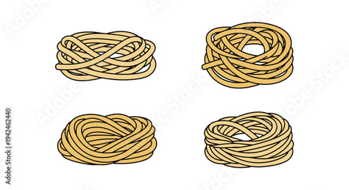 Fettuccine Line art vector minimal vivid abstract color