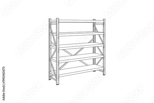 Empty metal shelving unit empty shelves storage rack