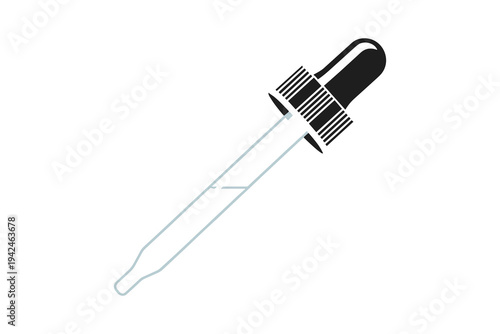 Glass dropper with black cap pipette medicine dropper
