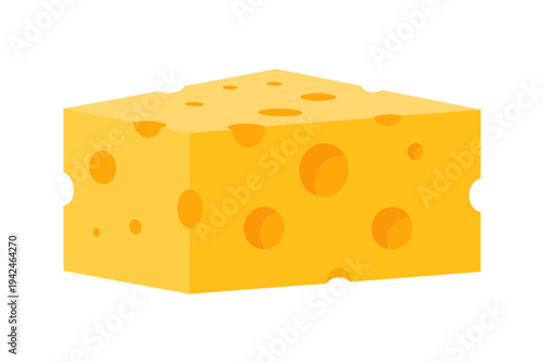 Yellow cheese block with orange spots