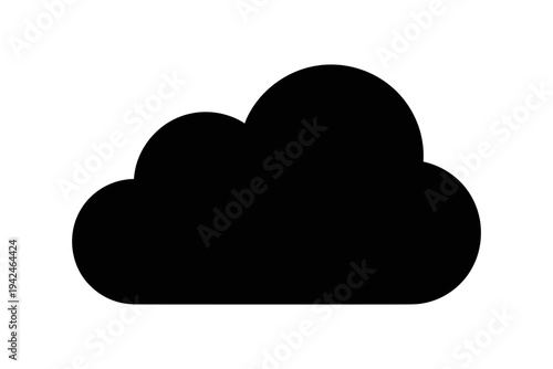 Black cloud on white background silhouette simple shape