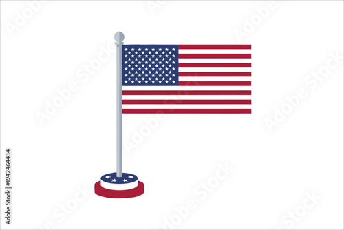 American flag on a stand United States flag flagpole
