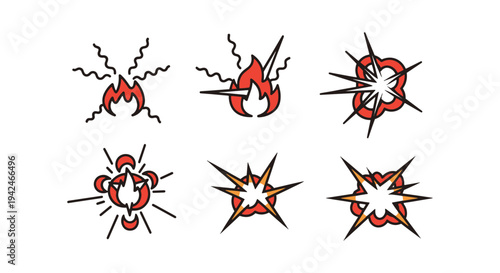 Fire Blast Line art vector modern abstract vibrant