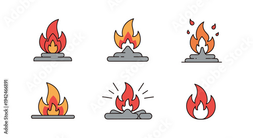 Fire Blast Line art vector vibrant abstract gradient color