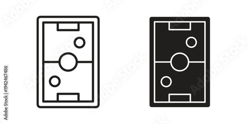 Air hockey icon clipart symbol isolated on white background. Flat and stroke designs.